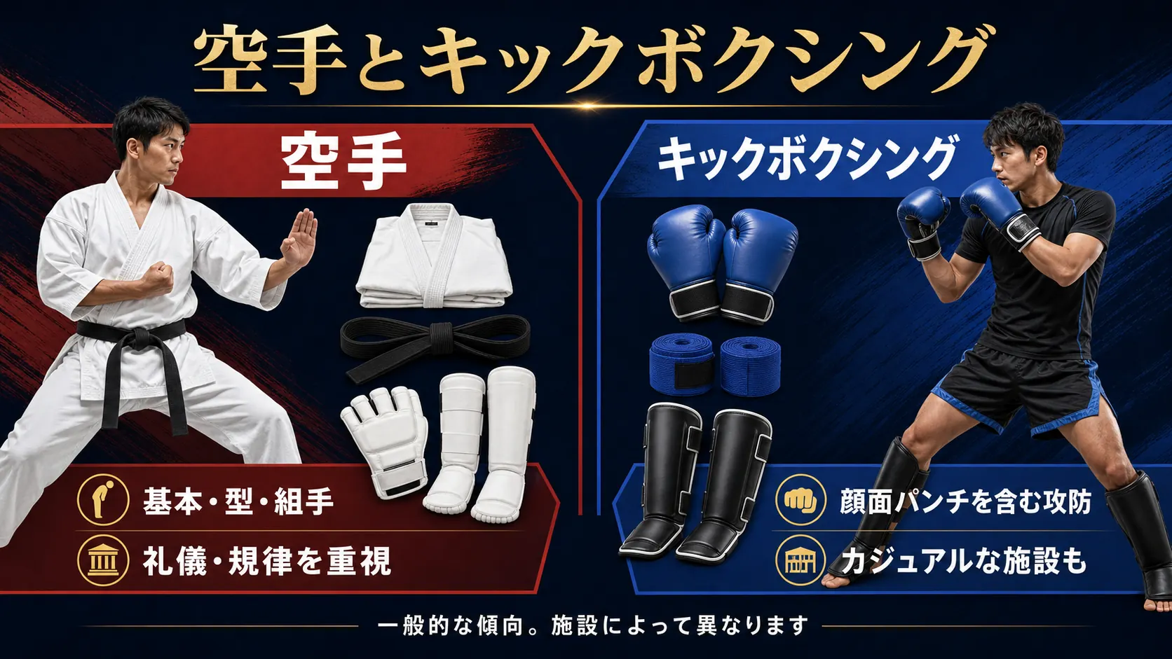空手とキックボクシングの特徴を比較